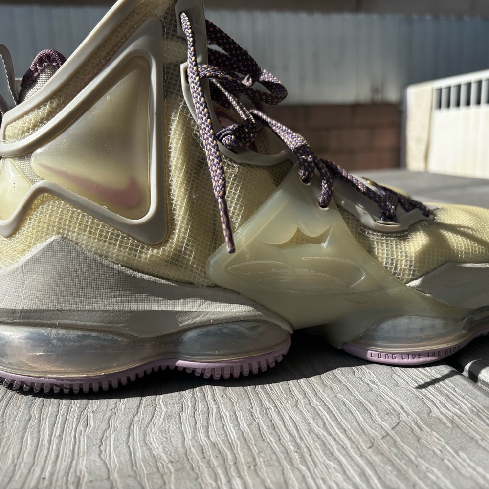 Nike Lebron 19 Basketball Shoes - Cream and Purple